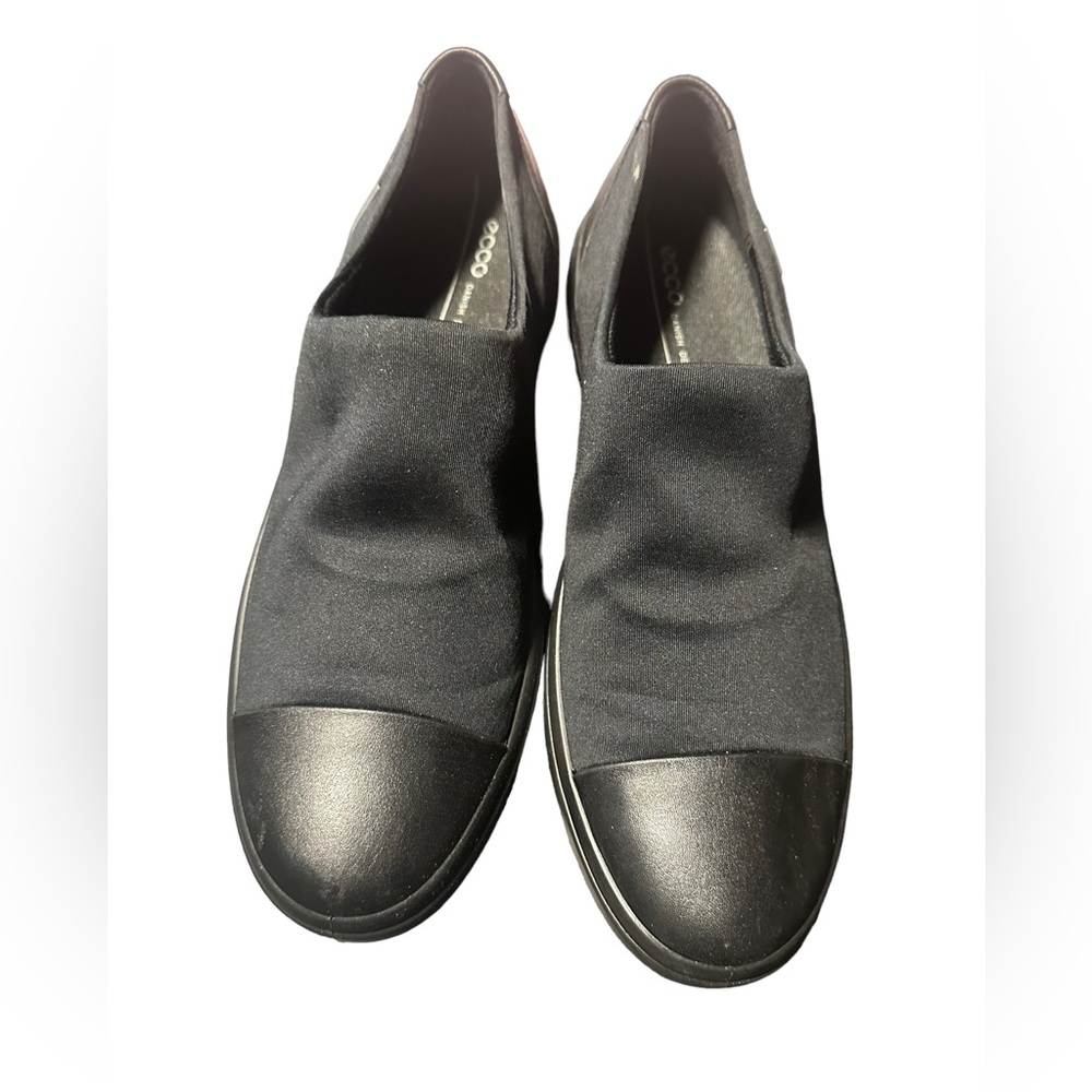 Ecco Womens Wedge GTX Slip-On Shoes Black Leather Synthetic Slip On 10 N…